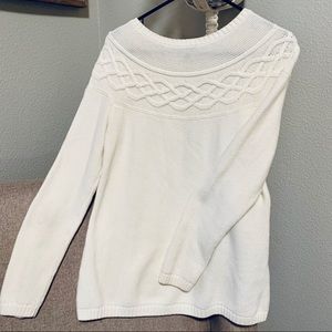 Talbot’s cream crew neck cable knit sweater